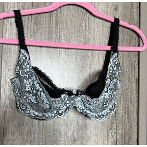 Agent Provocateur Lace Bra Blue and Black Bralette Size 32E